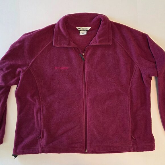 Columbia Women’s Full Zip Fleece Jacket, Plum/Magenta, Women's 2X, Like New - Picture 1 of 10